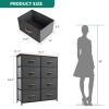 imageYITAHOME 8Drawer Fabric Dresser Furniture Storage Tower Cabinet Organizer for Bedroom Living Room Hallway Closet Sturdy Steel Frame Wooden Top EasytoPull Fabric Bins Rustic BrownDark Grey