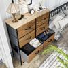imageYITAHOME 8Drawer Fabric Dresser Furniture Storage Tower Cabinet Organizer for Bedroom Living Room Hallway Closet Sturdy Steel Frame Wooden Top EasytoPull Fabric Bins Rustic BrownCool Burlywood