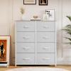 imageYITAHOME 8Drawer Fabric Dresser Furniture Storage Tower Cabinet Organizer for Bedroom Living Room Hallway Closet Sturdy Steel Frame Wooden Top EasytoPull Fabric Bins Rustic BrownLight Greywhite Handlenew 2025