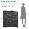 imageYITAHOME 8Drawer Fabric Dresser Furniture Storage Tower Cabinet Organizer for Bedroom Living Room Hallway Closet Sturdy Steel Frame Wooden Top EasytoPull Fabric Bins Rustic BrownBlack Grain Black Print