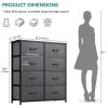 imageYITAHOME 8Drawer Fabric Dresser Furniture Storage Tower Cabinet Organizer for Bedroom Living Room Hallway Closet Sturdy Steel Frame Wooden Top EasytoPull Fabric Bins Rustic BrownAdark Grey