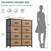 imageYITAHOME 8Drawer Fabric Dresser Furniture Storage Tower Cabinet Organizer for Bedroom Living Room Hallway Closet Sturdy Steel Frame Wooden Top EasytoPull Fabric Bins Rustic BrownCool Burlywood