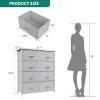 imageYITAHOME 8Drawer Fabric Dresser Furniture Storage Tower Cabinet Organizer for Bedroom Living Room Hallway Closet Sturdy Steel Frame Wooden Top EasytoPull Fabric Bins Rustic BrownLight Greynew 2025