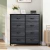 imageYITAHOME 8Drawer Fabric Dresser Furniture Storage Tower Cabinet Organizer for Bedroom Living Room Hallway Closet Sturdy Steel Frame Wooden Top EasytoPull Fabric Bins Rustic BrownBlack Grain Black Print