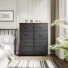 imageYITAHOME 8Drawer Fabric Dresser Furniture Storage Tower Cabinet Organizer for Bedroom Living Room Hallway Closet Sturdy Steel Frame Wooden Top EasytoPull Fabric Bins Rustic BrownDark Grey