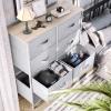imageYITAHOME 8Drawer Fabric Dresser Furniture Storage Tower Cabinet Organizer for Bedroom Living Room Hallway Closet Sturdy Steel Frame Wooden Top EasytoPull Fabric Bins Rustic BrownLight Greynew 2025
