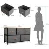 imageYITAHOME Dresser with 5 Drawers  Fabric Storage Tower Organizer Unit for Bedroom Living Room Closets  Sturdy Steel Frame Wooden Top 5 Wider Drawers Cool Grey