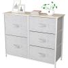 imageYITAHOME Dresser with 5 Drawers  Fabric Storage Tower Organizer Unit for Bedroom Living Room Hallway Closets ampamp Nursery  Sturdy Steel Frame Wooden Top ampamp Easy Pull Fabric Bins