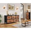 imageYITAHOME Dresser with 7 Drawers  Fabric Storage Tower Organizer Unit for Living Room Hallway  Sturdy Steel Frame Wooden Top ampamp Easy Pull Fabric BinsRustic Brownnew