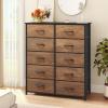 imageYITAHOME Dresser with 7 Drawers  Fabric Storage Tower Organizer Unit for Living Room Hallway  Sturdy Steel Frame Wooden Top ampamp Easy Pull Fabric BinsRustic Brown