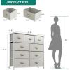 imageYITAHOME Dresser with 7 Drawers  Fabric Storage Tower Organizer Unit for Living Room Hallway  Sturdy Steel Frame Wooden Top ampamp Easy Pull Fabric BinsCream White
