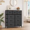 imageYITAHOME Dresser with 7 Drawers  Fabric Storage Tower Organizer Unit for Living Room Hallway  Sturdy Steel Frame Wooden Top ampamp Easy Pull Fabric BinsBlack Gray Ash