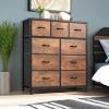 imageYITAHOME Dresser with 7 Drawers  Fabric Storage Tower Organizer Unit for Living Room Hallway  Sturdy Steel Frame Wooden Top ampamp Easy Pull Fabric BinsBrown