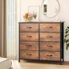 imageYITAHOME Dresser with 7 Drawers  Fabric Storage Tower Organizer Unit for Living Room Hallway  Sturdy Steel Frame Wooden Top ampamp Easy Pull Fabric BinsEarthy Brown