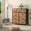 imageYITAHOME Dresser with 7 Drawers  Fabric Storage Tower Organizer Unit for Living Room Hallway  Sturdy Steel Frame Wooden Top ampamp Easy Pull Fabric BinsBrown