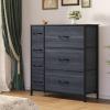 imageYITAHOME Dresser with 7 Drawers  Fabric Storage Tower Organizer Unit for Living Room Hallway  Sturdy Steel Frame Wooden Top ampamp Easy Pull Fabric BinsCool Black Ash