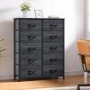 imageYITAHOME Dresser with 7 Drawers  Fabric Storage Tower Organizer Unit for Living Room Hallway  Sturdy Steel Frame Wooden Top ampamp Easy Pull Fabric BinsCharcoal Black Wood Grain