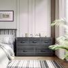 imageYITAHOME Dresser with 7 Drawers  Fabric Storage Tower Organizer Unit for Living Room Hallway  Sturdy Steel Frame Wooden Top ampamp Easy Pull Fabric BinsCool Black Wood Grain