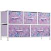 imageYITAHOME Dresser with 7 Drawers  Fabric Storage Tower Organizer Unit for Living Room Hallway  Sturdy Steel Frame Wooden Top ampamp Easy Pull Fabric BinsPurple