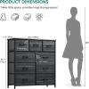 imageYITAHOME Dresser with 7 Drawers  Fabric Storage Tower Organizer Unit for Living Room Hallway  Sturdy Steel Frame Wooden Top ampamp Easy Pull Fabric BinsBlack Wood Grain