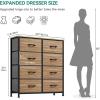 imageYITAHOME Dresser with 8 Drawers  Fabric Tower for Bedroom Dresser ampamp Chest of Drawers Fabric Storage Tower Organizer Unit for Bedroom Hallway ClosetsBurlywood Grain