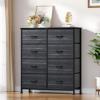 imageYITAHOME Dresser with 8 Drawers  Fabric Tower for Bedroom Dresser ampamp Chest of Drawers Fabric Storage Tower Organizer Unit for Bedroom Hallway ClosetsBlack Grain Black Handle