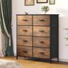 imageYITAHOME Dresser with 8 Drawers  Fabric Tower for Bedroom Dresser ampamp Chest of Drawers Fabric Storage Tower Organizer Unit for Bedroom Hallway ClosetsRustic Brown