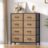 imageYITAHOME Dresser with 8 Drawers  Fabric Tower for Bedroom Dresser ampamp Chest of Drawers Fabric Storage Tower Organizer Unit for Bedroom Hallway ClosetsBurlywood Grain
