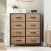 imageYITAHOME Dresser with 8 Drawers  Fabric Tower for Bedroom Dresser ampamp Chest of Drawers Fabric Storage Tower Organizer Unit for Bedroom Hallway ClosetsBurlywood Grain