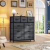 imageYITAHOME Dresser with 9 Drawers  Fabric Storage Tower Organizer Unit for Living Room Hallway Closets  Sturdy Steel Frame Wooden Top ampamp Easy Pull Fabric Bins Charcoal Black Wood Grain
