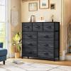 imageYITAHOME Dresser with 9 Drawers  Fabric Storage Tower Organizer Unit for Living Room Hallway Closets  Sturdy Steel Frame Wooden Top ampamp Easy Pull Fabric Bins Charcoal Black Wood Grain