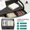 imageYITAHOME Fabric Dresser with 7 Drawers  Storage Tower with Large Capacity Organizer Unit for Living Room  Sturdy Steel Frame Easy Pull Fabric Bins ampamp Wooden Top BlackGreyBlack Grey