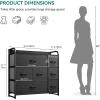 imageYITAHOME Fabric Dresser with 7 Drawers  Storage Tower with Large Capacity Organizer Unit for Living Room  Sturdy Steel Frame Easy Pull Fabric Bins ampamp Wooden Top BlackGreyBlack Grey