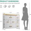imageYITAHOME Fabric Dresser with 7 Drawers  Storage Tower with Large Capacity Organizer Unit for Living Room  Sturdy Steel Frame Easy Pull Fabric Bins ampamp Wooden Top BlackGreyAgrey