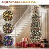 imageYITAHOME PreLit Black Pencil Halloween Christmas Tree 6ft wRemote Black Slim Artificial Christmas Tree Prelit Pencil Christmas Tree w 200 LED Lights ampamp 700 Branch Tips  Holiday DecorGreen With Partially Flocked
