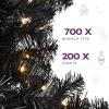 imageYITAHOME PreLit Black Pencil Halloween Christmas Tree 6ft wRemote Black Slim Artificial Christmas Tree Prelit Pencil Christmas Tree w 200 LED Lights ampamp 700 Branch Tips  Holiday DecorBlack