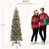 imageYITAHOME PreLit Black Pencil Halloween Christmas Tree 6ft wRemote Black Slim Artificial Christmas Tree Prelit Pencil Christmas Tree w 200 LED Lights ampamp 700 Branch Tips  Holiday DecorGreen With Partially Flocked