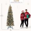 imageYITAHOME PreLit Black Pencil Halloween Christmas Tree 6ft wRemote Black Slim Artificial Christmas Tree Prelit Pencil Christmas Tree w 200 LED Lights ampamp 700 Branch Tips  Holiday DecorGreen With Partially Flocked