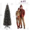 imageYITAHOME PreLit Black Pencil Halloween Christmas Tree 6ft wRemote Black Slim Artificial Christmas Tree Prelit Pencil Christmas Tree w 200 LED Lights ampamp 700 Branch Tips  Holiday DecorBlack
