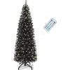 imageYITAHOME PreLit Black Pencil Halloween Christmas Tree 6ft wRemote Black Slim Artificial Christmas Tree Prelit Pencil Christmas Tree w 200 LED Lights ampamp 700 Branch Tips  Holiday DecorBlack
