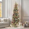 imageYITAHOME PreLit Black Pencil Halloween Christmas Tree 6ft wRemote Black Slim Artificial Christmas Tree Prelit Pencil Christmas Tree w 200 LED Lights ampamp 700 Branch Tips  Holiday DecorGreen With Partially Flocked