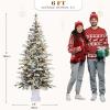 imageYITAHOME PreLit Green Artificial Hinged Christmas Tree with Remote Control 6ft Prelighted Spruce Xmas Tree for Home Office Party Decoration with 1000 Branch Tips and 250 Lights GreenWhite With Red Berries