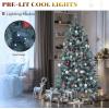 imageYITAHOME PreLit Green Artificial Hinged Christmas Tree with Remote Control 6ft Prelighted Spruce Xmas Tree for Home Office Party Decoration with 1000 Branch Tips and 250 Lights GreenBlue