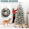 imageYITAHOME PreLit Mountain Pine Flocked Christmas Tree with Remote 75FT PreDecorated Hierarchical Tower Flocked Christmas Tree 1278 Branch Tips 550 Lights 55 Pine Cones for Party Home DecoWhite Flocked Natural Layered
