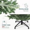 imageYITAHOME PreLit Mountain Pine Flocked Christmas Tree with Remote 75FT PreDecorated Hierarchical Tower Flocked Christmas Tree 1278 Branch Tips 550 Lights 55 Pine Cones for Party Home DecoGreen With Crystal Decor