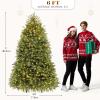 imageYITAHOME PreLit Mountain Pine Flocked Christmas Tree with Remote 75FT PreDecorated Hierarchical Tower Flocked Christmas Tree 1278 Branch Tips 550 Lights 55 Pine Cones for Party Home DecoGreen Bell