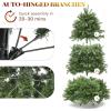 imageYITAHOME PreLit Mountain Pine Flocked Christmas Tree with Remote 75FT PreDecorated Hierarchical Tower Flocked Christmas Tree 1278 Branch Tips 550 Lights 55 Pine Cones for Party Home DecoGreen Bell