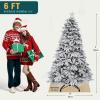 imageYITAHOME PreLit Mountain Pine Flocked Christmas Tree with Remote 75FT PreDecorated Hierarchical Tower Flocked Christmas Tree 1278 Branch Tips 550 Lights 55 Pine Cones for Party Home DecoFlocked White
