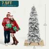 imageYITAHOME PreLit Mountain Pine Flocked Christmas Tree with Remote 75FT PreDecorated Hierarchical Tower Flocked Christmas Tree 1278 Branch Tips 550 Lights 55 Pine Cones for Party Home DecoWhite