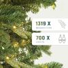 imageYITAHOME PreLit Mountain Pine Flocked Christmas Tree with Remote 75FT PreDecorated Hierarchical Tower Flocked Christmas Tree 1278 Branch Tips 550 Lights 55 Pine Cones for Party Home DecoGreen With Crystal Decor